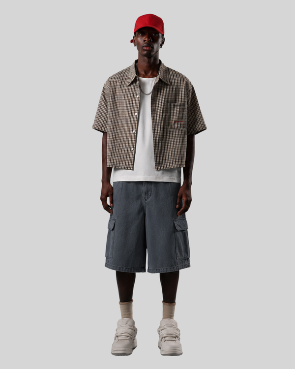 Summer new washed pure cotton shorts for men
