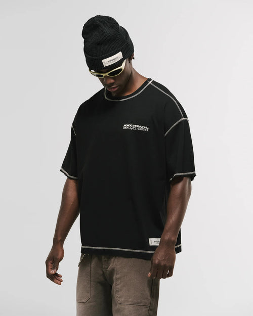 Long Sleeve Boxy T-Shirt – Jet Black